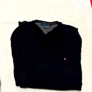 Black mens V neck sweater